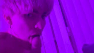 I tickle frenulum with my tongue and do fellatio, cum in my jaws a pile of spunk and bellows. ASMR