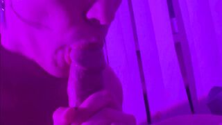 I tickle frenulum with my tongue and do fellatio, cum in my jaws a pile of spunk and bellows. ASMR