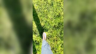 Footjob outside to my homie