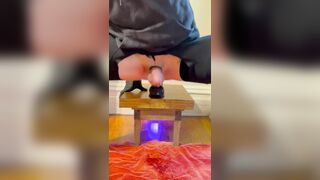 HARD-CORE Stroking Guts with 14” dark-hued rod fuck stick