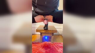 HARD-CORE Stroking Guts with 14” dark-hued rod fuck stick