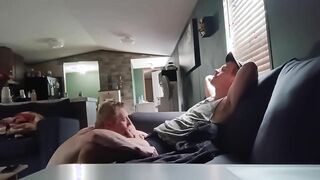 Twink blowing and riding beefstick