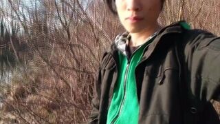 Jon Arteen takes his youngster boner outside, pees in a lake and suddenly feels the urge to jack