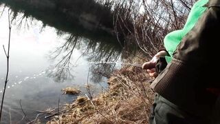 Jon Arteen takes his youngster boner outside, pees in a lake and suddenly feels the urge to jack