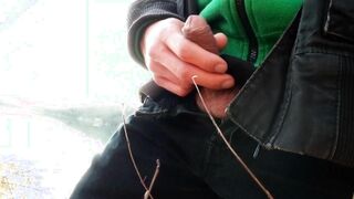 Jon Arteen takes his youngster boner outside, pees in a lake and suddenly feels the urge to jack