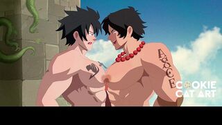 Ace and Gray, 2 mates frictation their spears