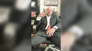 Jason Collins cigar smoking with a uncontrollable rock-hard-on