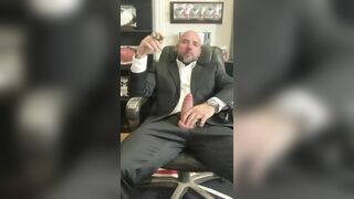 Jason Collins cigar smoking with a uncontrollable rock-hard-on